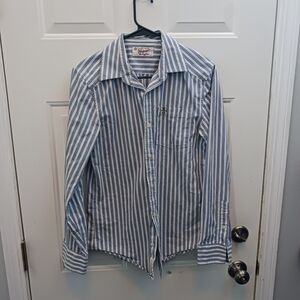 Men's Blue Striped Original Penguin Shirt